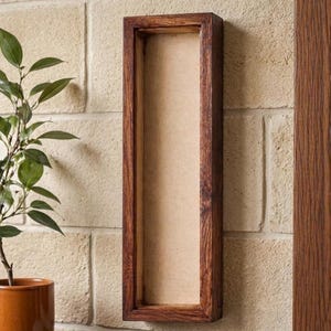 Handcrafted Rectangular Resin Art Frame – Natural Teak Wood