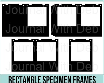 Rectangle Specimen Slides/Frames-SVG, PNG, Cut Files, Printable Templates-Junk Journal, Scrapbook, botanical, Insect, Photo Frame - 4 styles