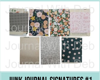 Junk Journal Signatures - Book Signatures, Journal, Creative Journal,