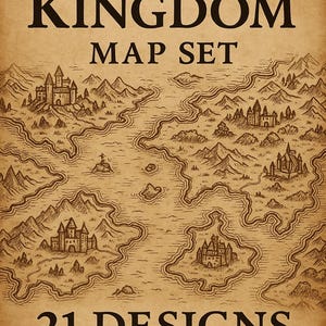 Fantasy Kingdom Map Set – 21 Medieval-Style Maps for Worldbuilding & Storytelling