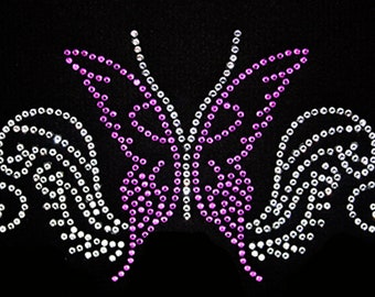 Rhinestone transfer, purple butterfly