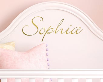 Name Wall Decal, Personalized Name Decor, Girls Nursery Decal, Name Decal Girls Bedroom Decor, Gold Name Lettering, Gold Name decal, custom