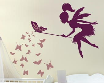 Fairy fairies home decor wall decor, Fairy wall decor, fairy wall decals, fairies and pixies wall decals, babys room fairy decal decor