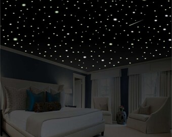 Romantic Bedroom Decor Star Wall Decal Glow In The Dark Etsy