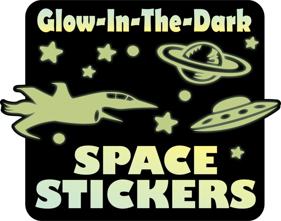 Glow In The Dark Space Ships Glowing Planets Ceiling Stars Etsy