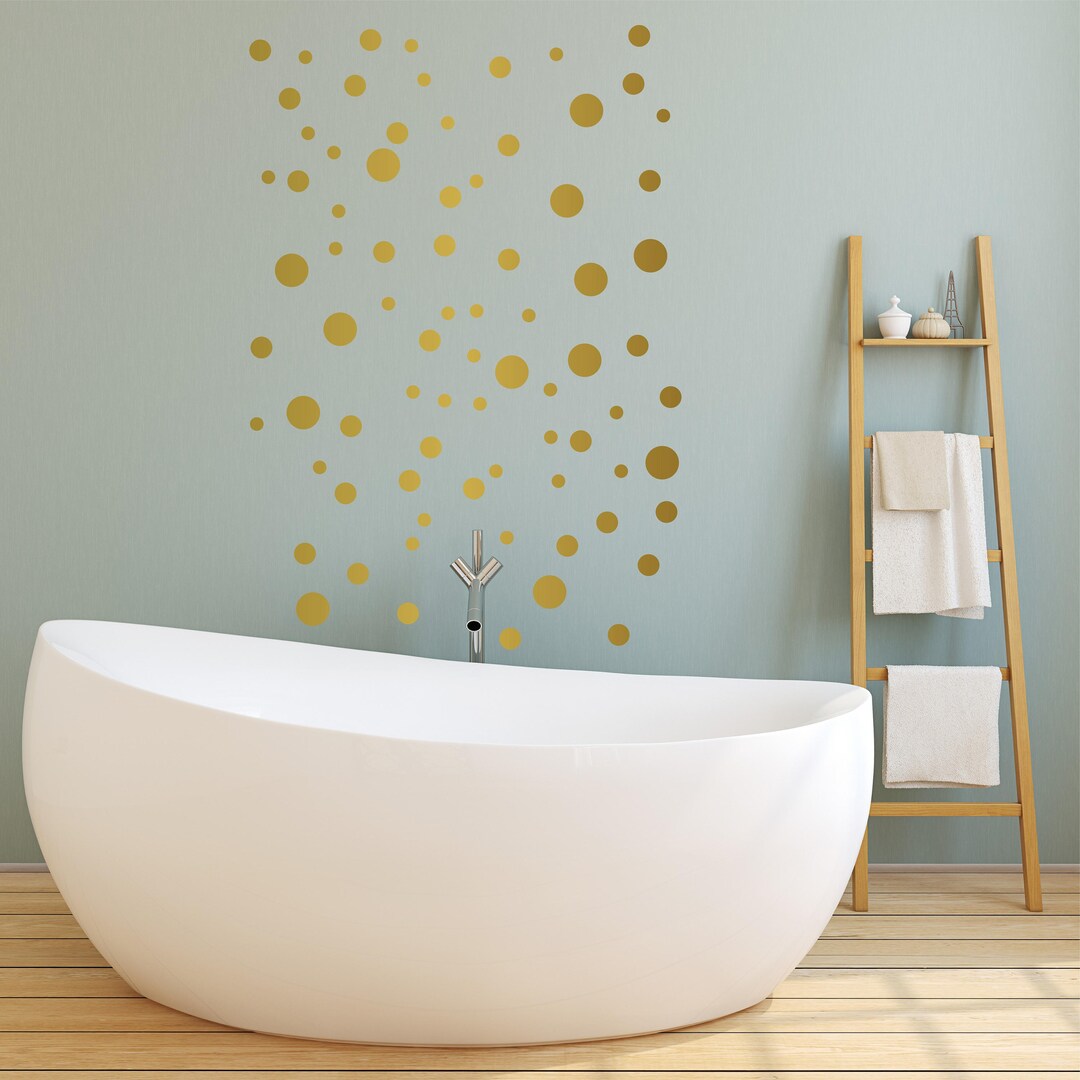 Gold Polka Dot Wall Stickers Gold Dot Wall Decal Wall Dots Etsy