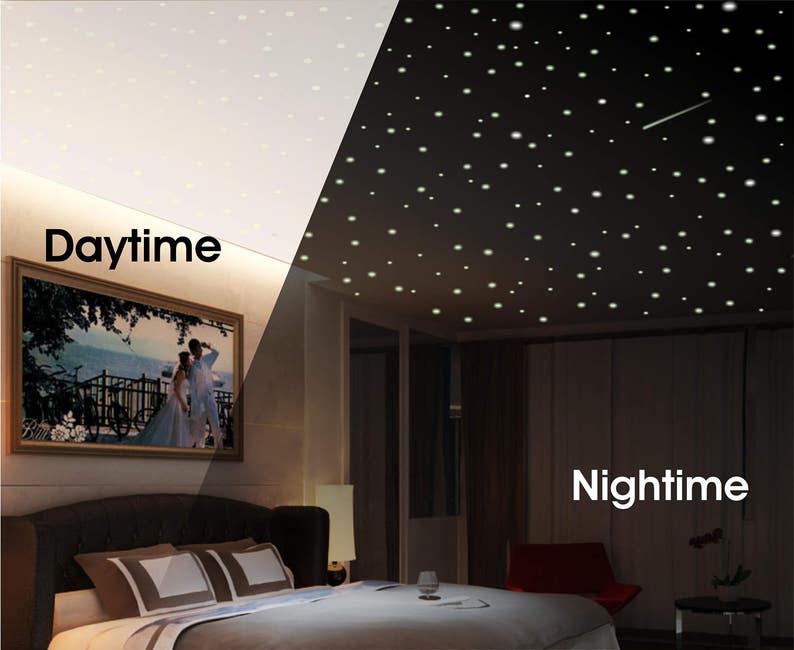 Glow Stars, Glow in the dark stars, Bedroom wall decor, Ceiling Stars, Realistic Glow Stars, Removable wall decor, Fun Stocking Stuffer image 1