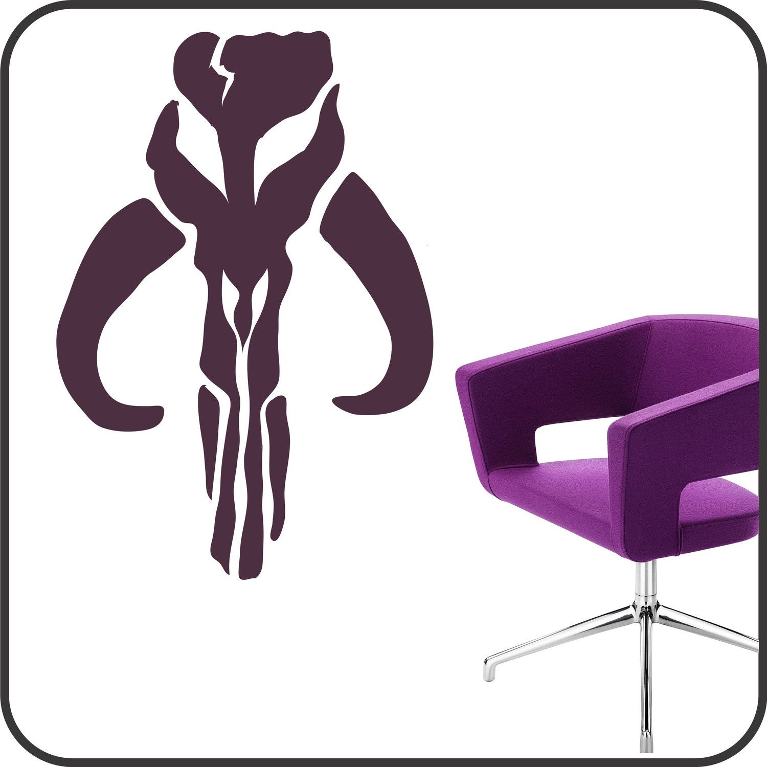Star Wars Wall Decal Mandalorian Mythosaur Skull Sticker Etsy