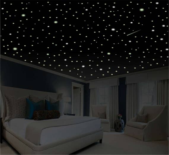 romantic bedroom decor (486 pcs.) glow in the dark stars, romantic gifts,  romantic wall decal, glow stars, ceiling stars, removable wall art