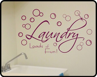 Laundry Room wall decal - Fun and attractive vinyl laundry room decor. Two sizes available!