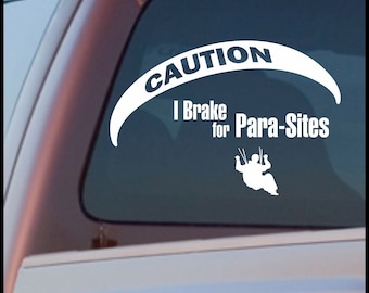 Paragliding decal for truck or car window sticker - PARA-SITES  (parapente)  12.5" x 9"