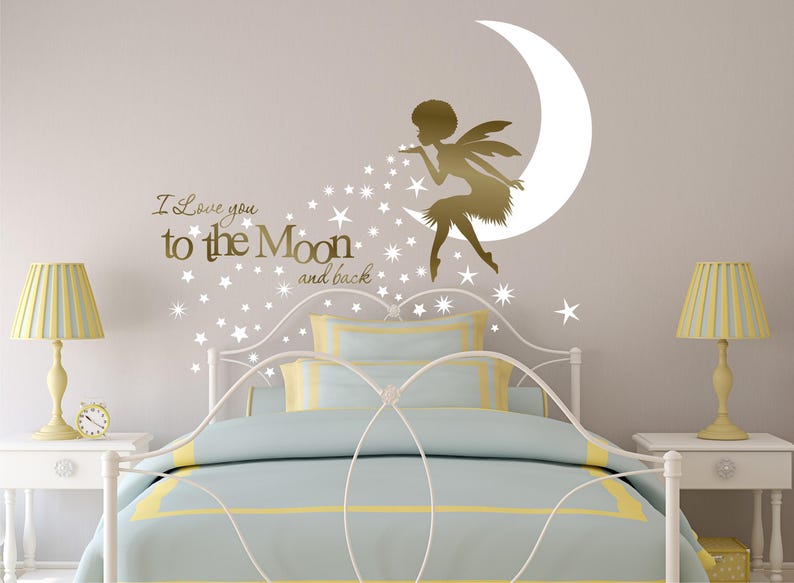 african fairy wall decal afro girl wall decal nursery decor | etsy