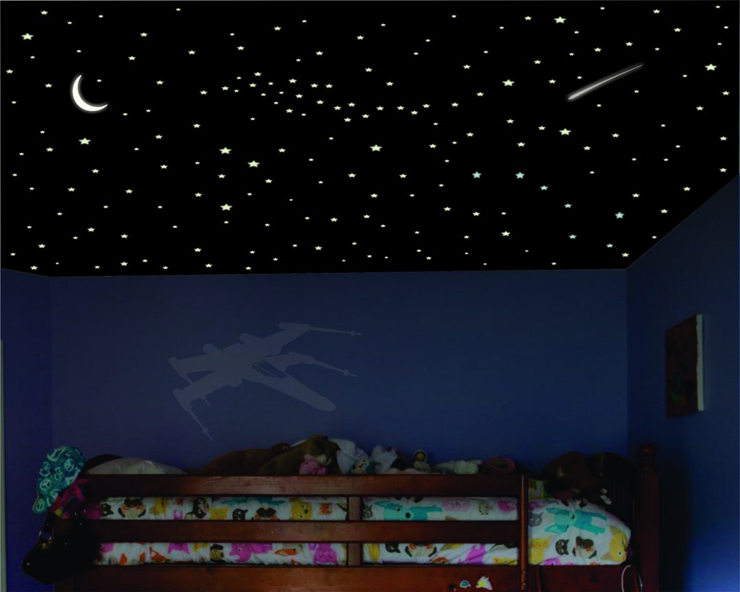 296 PCS Glow in Dark Stars and Unicorn, Glowing Stars for Ceiling, Sta