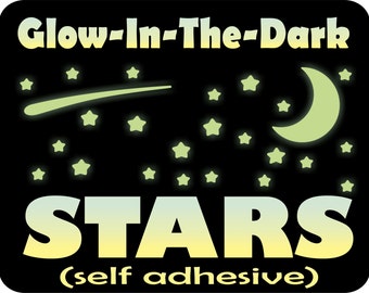 Glow In The Dark Stars, Kids Bedroom Decor, Nursery wall decal, Ceiling Stars, glow stars, childrens bedroom wall, Fun Stocking Stuffer!