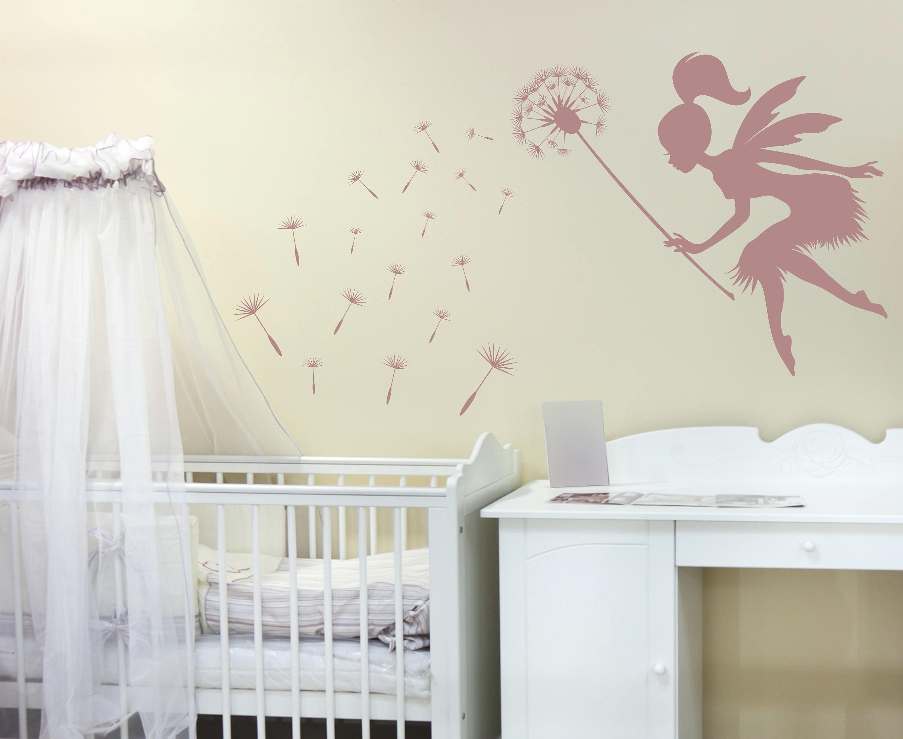 Dandelion Wall Decal Fairy Blowing Dandelions Dandelion - Etsy