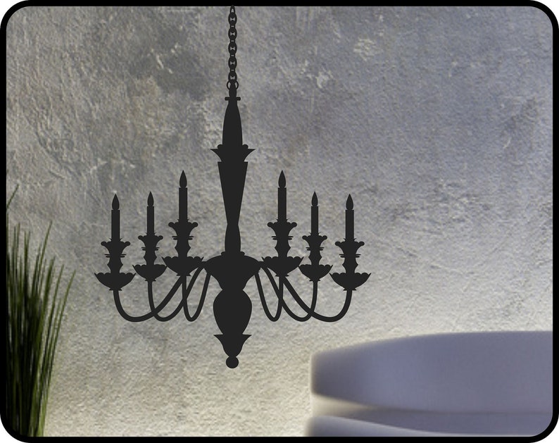 Chandelier Wall Decal Sticker In Silhouette Large Vinyl