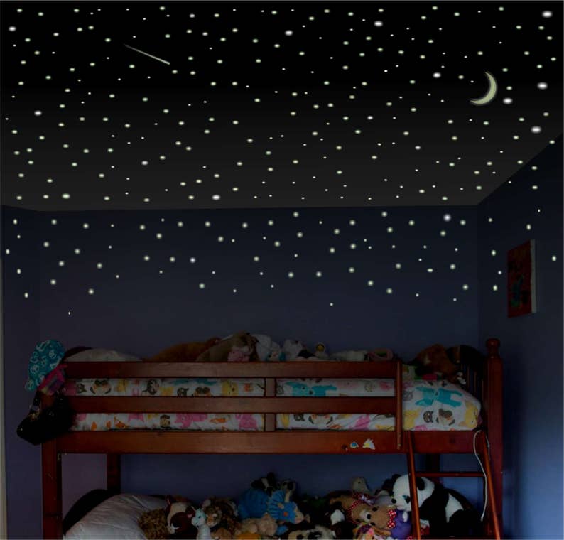 boys room wall decal glow stars childrens room wall decal | etsy