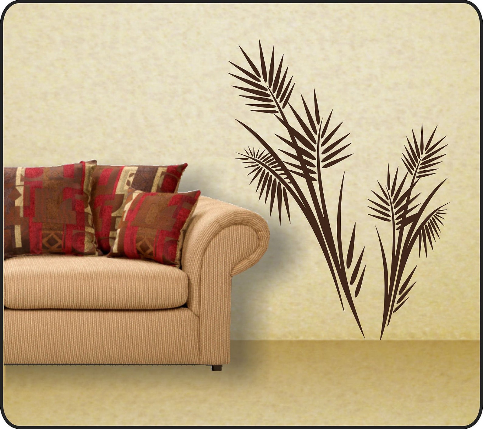 Large PALM TREE Wall Decal Vinyl Tropical Wall Decor Vinyl Etsy