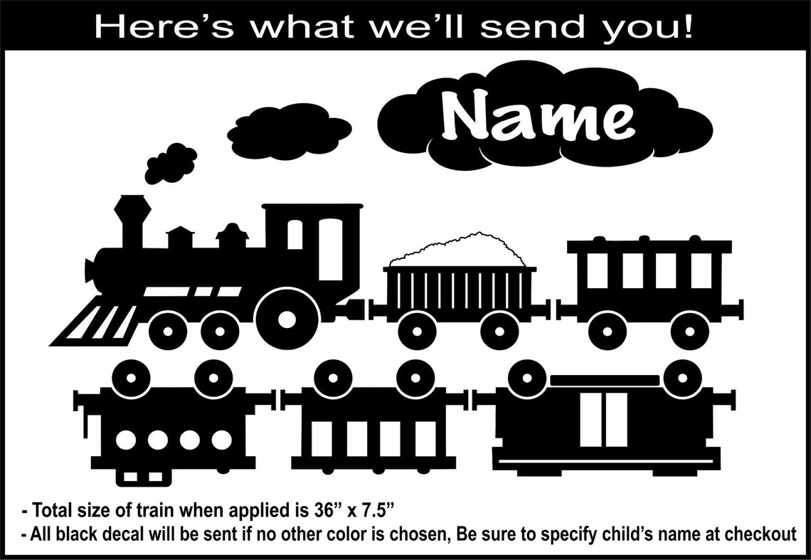 Personalized Choo Choo Train Wall Decal for Baby Boys Nursery Etsy