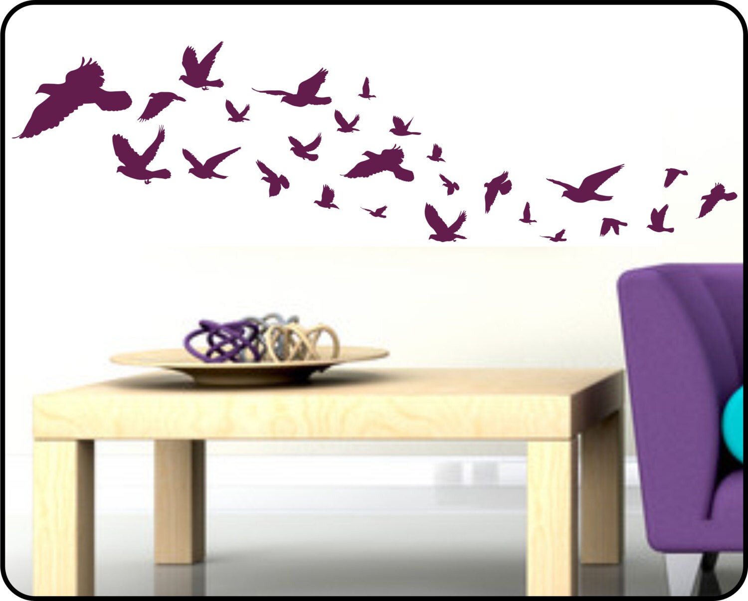 Flying Birds Wall Decal White Birds Wall Decal Flock of - Etsy