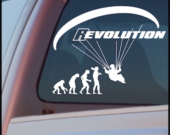 PARAGLIDING vinyl sticker decal for truck or car window - REVOLUTION (Para pente)  12.5" x 10"