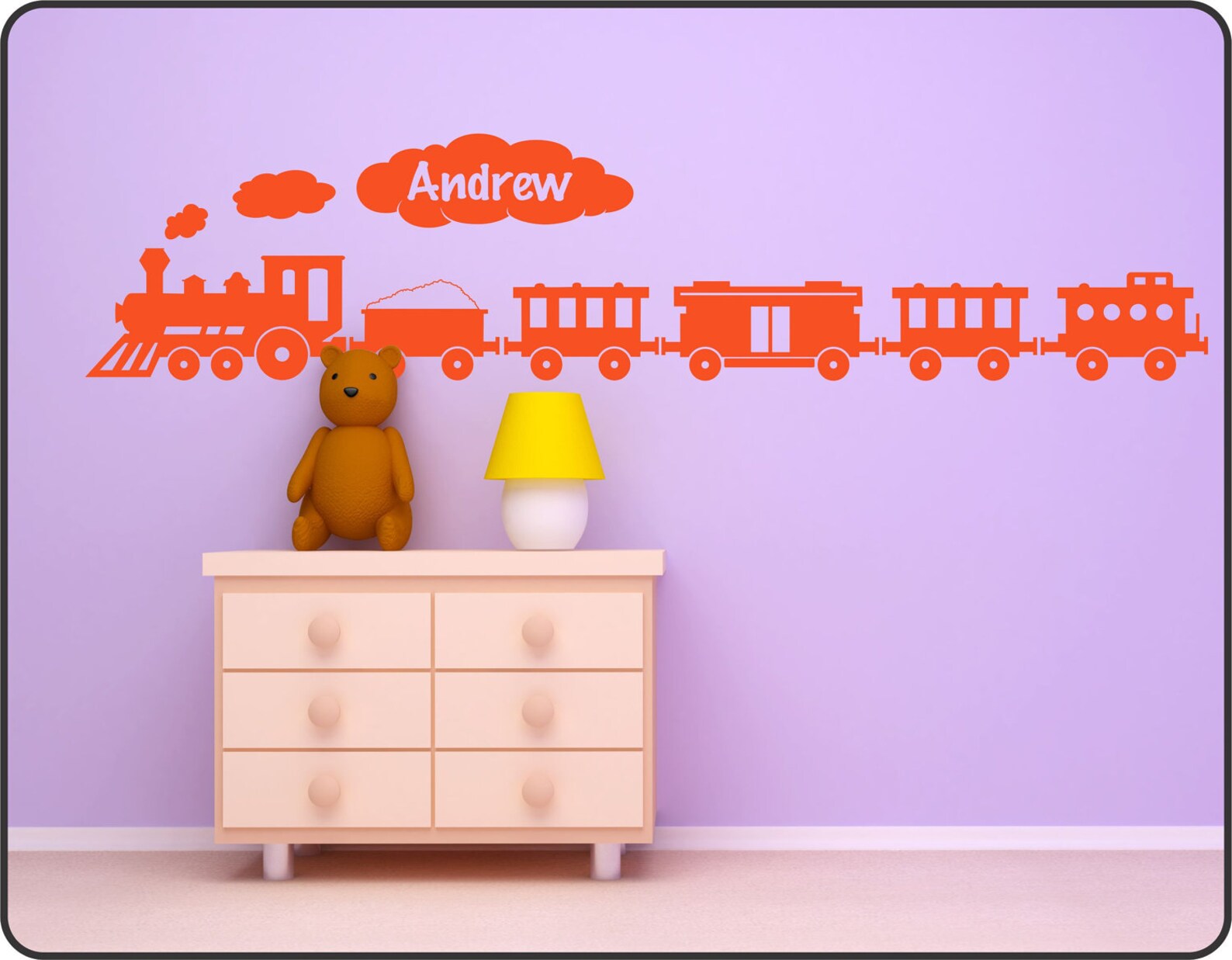 Personalized LARGE Train Wall Decal for boys nursery 6ft long Etsy