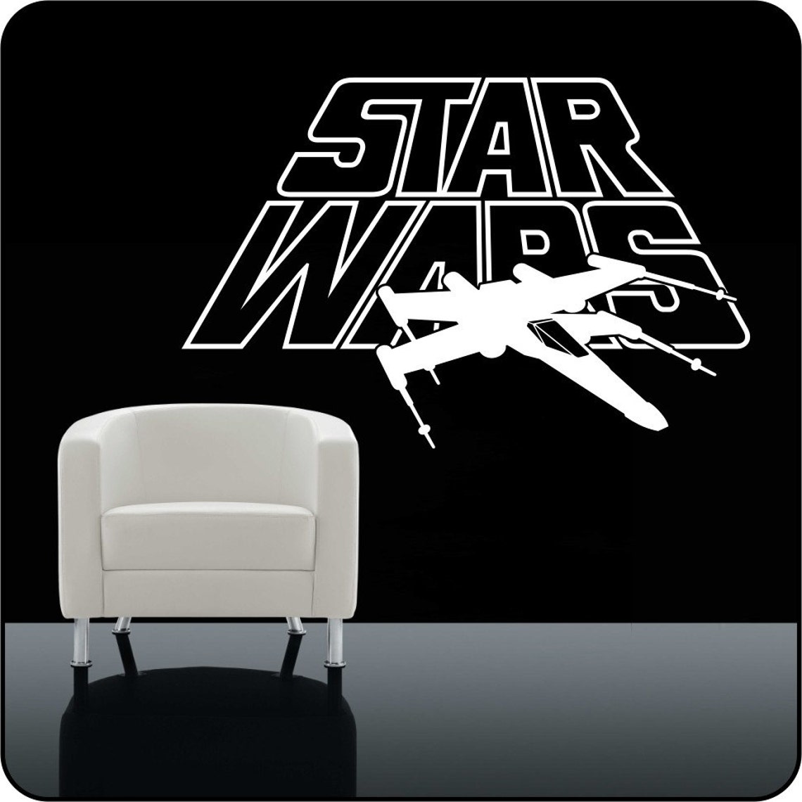 Star Wars Wall Decal Star Wars Xwing Wall Decal Star Wars Etsy