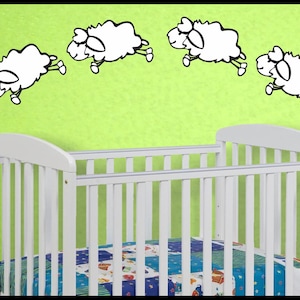 Counting Sheep Wall Decal Sticker - Counting Sheep nursery wall decal vinyl decor 60&quot; x 18&quot;