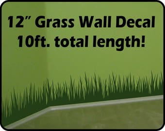 Grass Wall Decal border (12" tall x 120" long) - removable vinyl wall border - nursery wall border