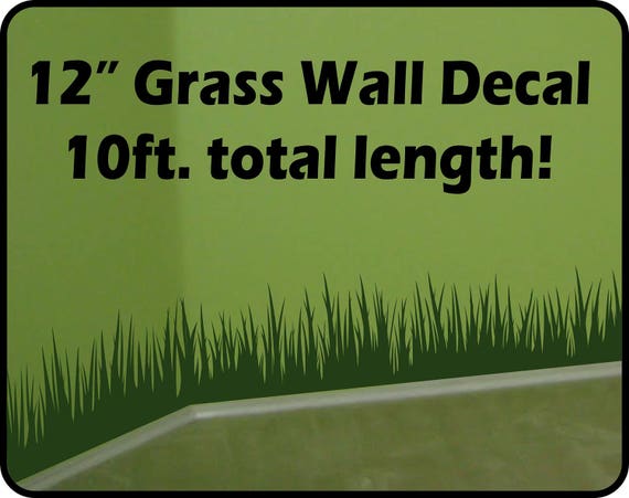 grass wall decal border 12 tall x 120 long | etsy