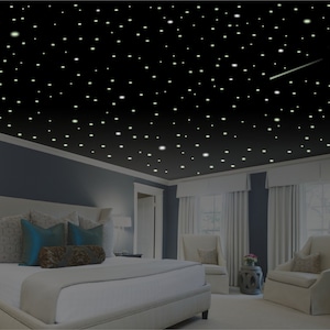 Romantic bedroom decor, Glow in the Dark Stars 486 pc Romantic Gift, Romantic Wall Decor, Glowing Ceiling Stars, Romantic Stocking Stuffer image 1