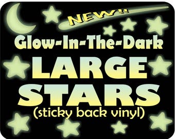 Nursery wall decor, Glow Stars, Toddler room decor, Large glow in the dark stars, Removable stars, ceiling stickers, 10hr glow guarantee!