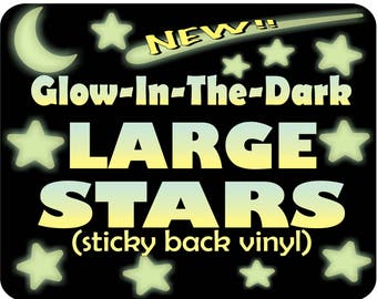 Nursery wall decor, Glow Stars, Toddler room decor, Large glow in the dark stars, Removable stars, ceiling stickers, Fun Stocking Stuffer!