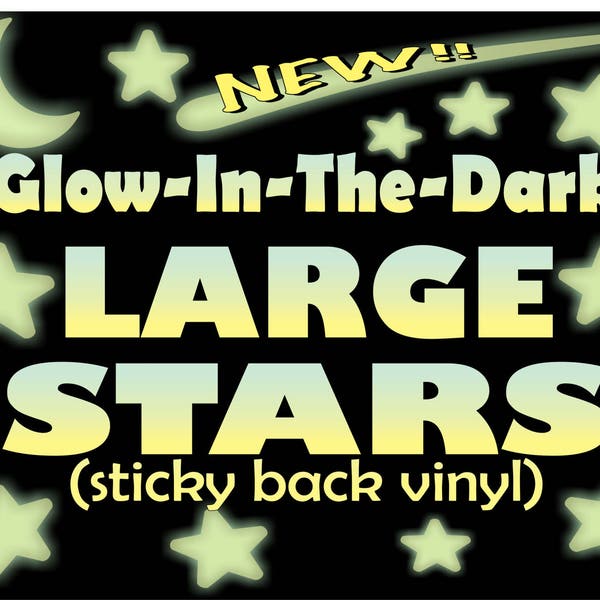 Nursery wall decor, Glow Stars, Toddler room decor, Large glow in the dark stars, Removable stars, ceiling stickers, Fun Stocking Stuffer!