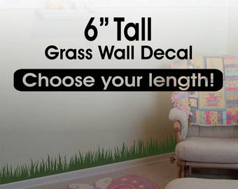 Grass Wall Decor / Grass Wall Decal border / Grass Border/ Playroom Decor / Kids Room Decor Removable vinyl wall border - nursery wall decor