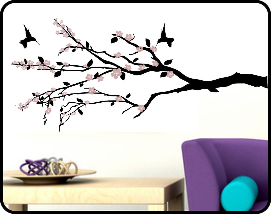 Cherry Blossom Branch Wall Decal Vinyl Sticker Art W/ Etsy