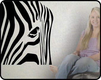 large ZEBRA Vinyl Wall Decal Sticker - classy touch in any decor