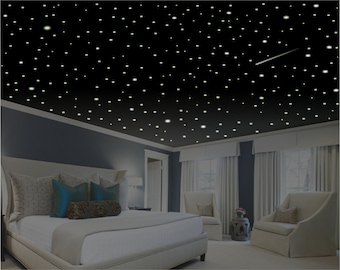 Romantic Bedroom Decor, Bright Glow, Glow in the Dark Stars, Romantic Gifts, Romantic Wall Decal, Ceiling Stars, Romantic Stocking Stuffer