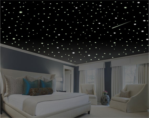 Glow Stars, Glow in the Dark Stars, Bedroom Wall Decor, Ceiling Stars,  Realistic Glow Stars, Removable Wall Decor, Fun Stocking Stuffer 