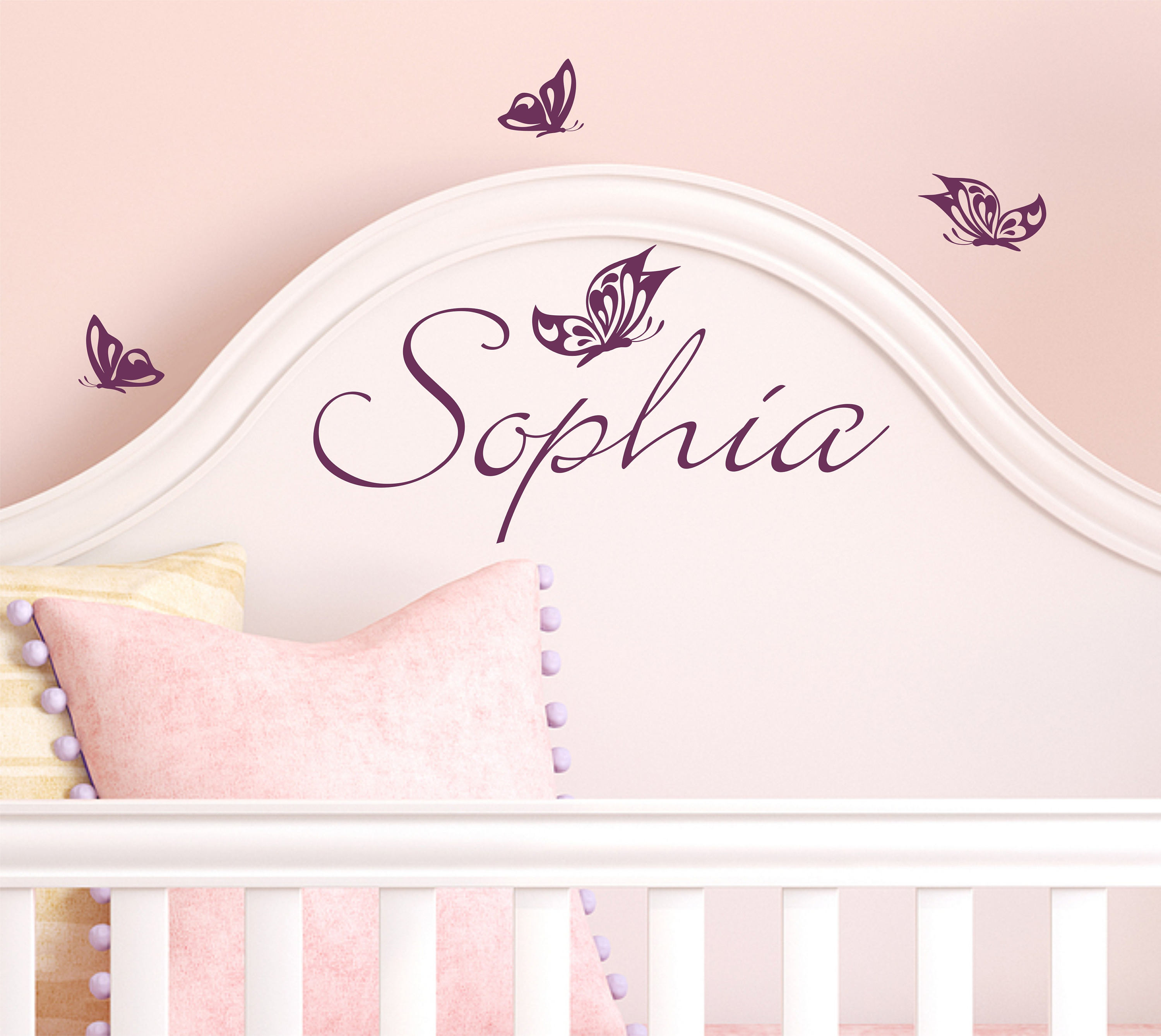 Personalized Butterfly Name Decal Girls Name Wall Decal Etsy