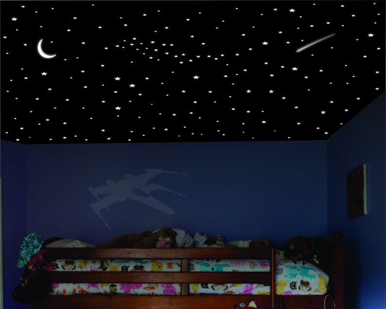 Boys Room Wall Decal Glow Stars Childrens Decal Toddler Etsy