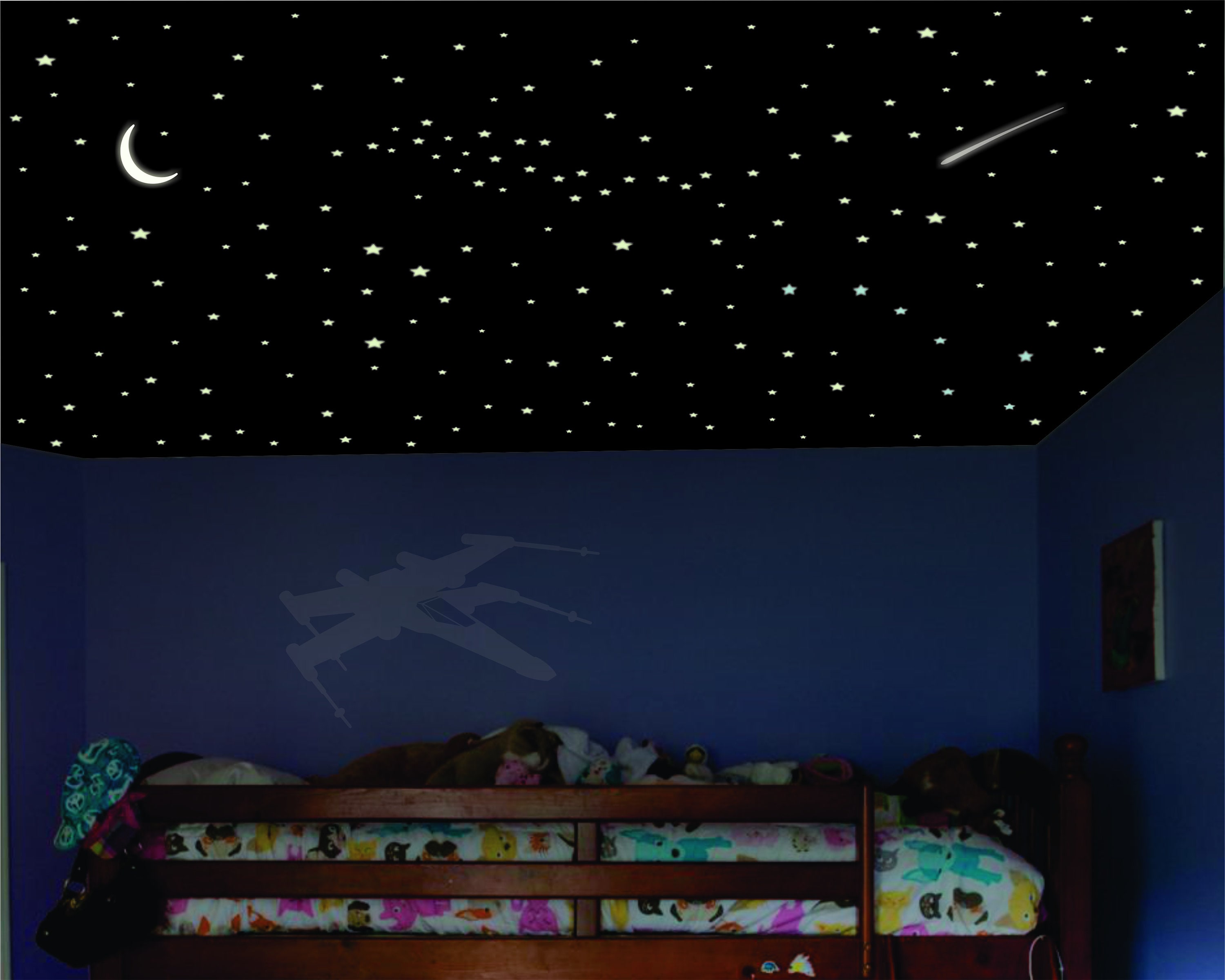 Long Lasting Ceiling Glow Stars for Boys Room, Toddler Wall Decal, Ceiling  Stars, Bedroom Stars Glow in the Dark Stars, Fun Stocking Stuffer 