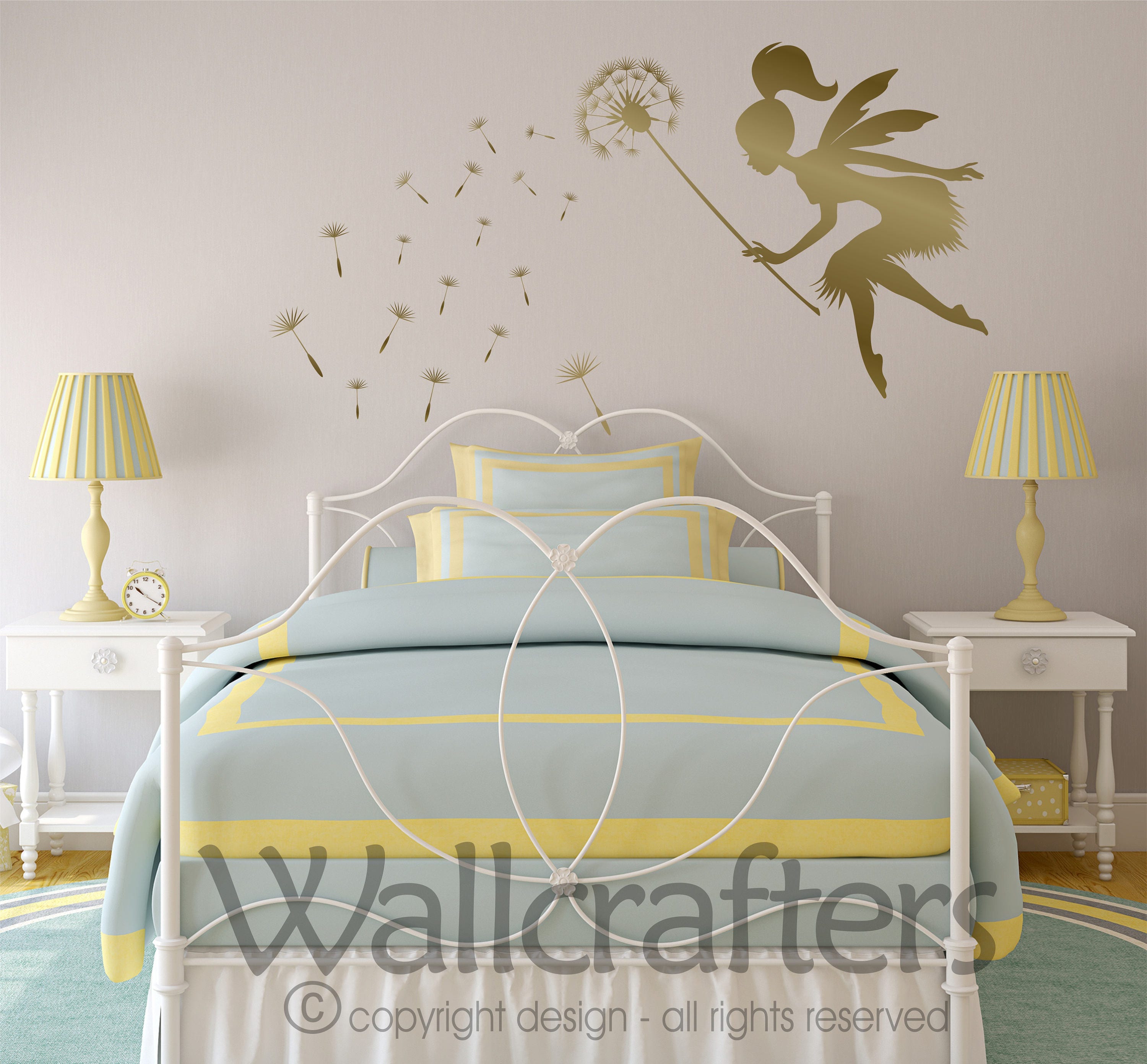 Dandelion Wall Decal Fairy Blowing Dandelions Dandelion - Etsy