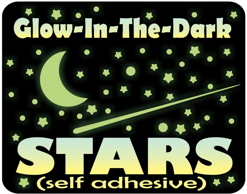 Glow In The Dark Stars Moon For Kids Bedroom Ceiling Stars Etsy