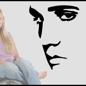 Large ELVIS PRESLEY Wall Decal - Vinyl sticker silhouette wall art mural  24&quot; x 31&quot;