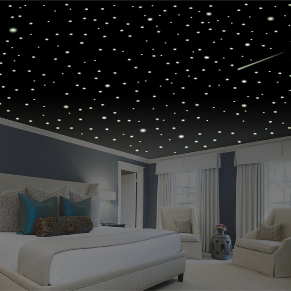 Romantic Bedroom Decor, 1100+ Glow in the Dark Ceiling Stars, Romantic Gift, Romantic Wall Decal, Anniversary, Romantic stocking stuffer