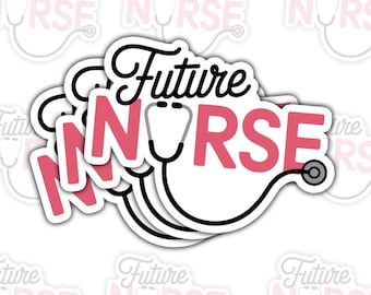 3 Pcs Future Nurse Sticker, Nursing Student Vinyl Decal with Stethoscope Design, Cute Medical School Motivational Sticker for Laptop