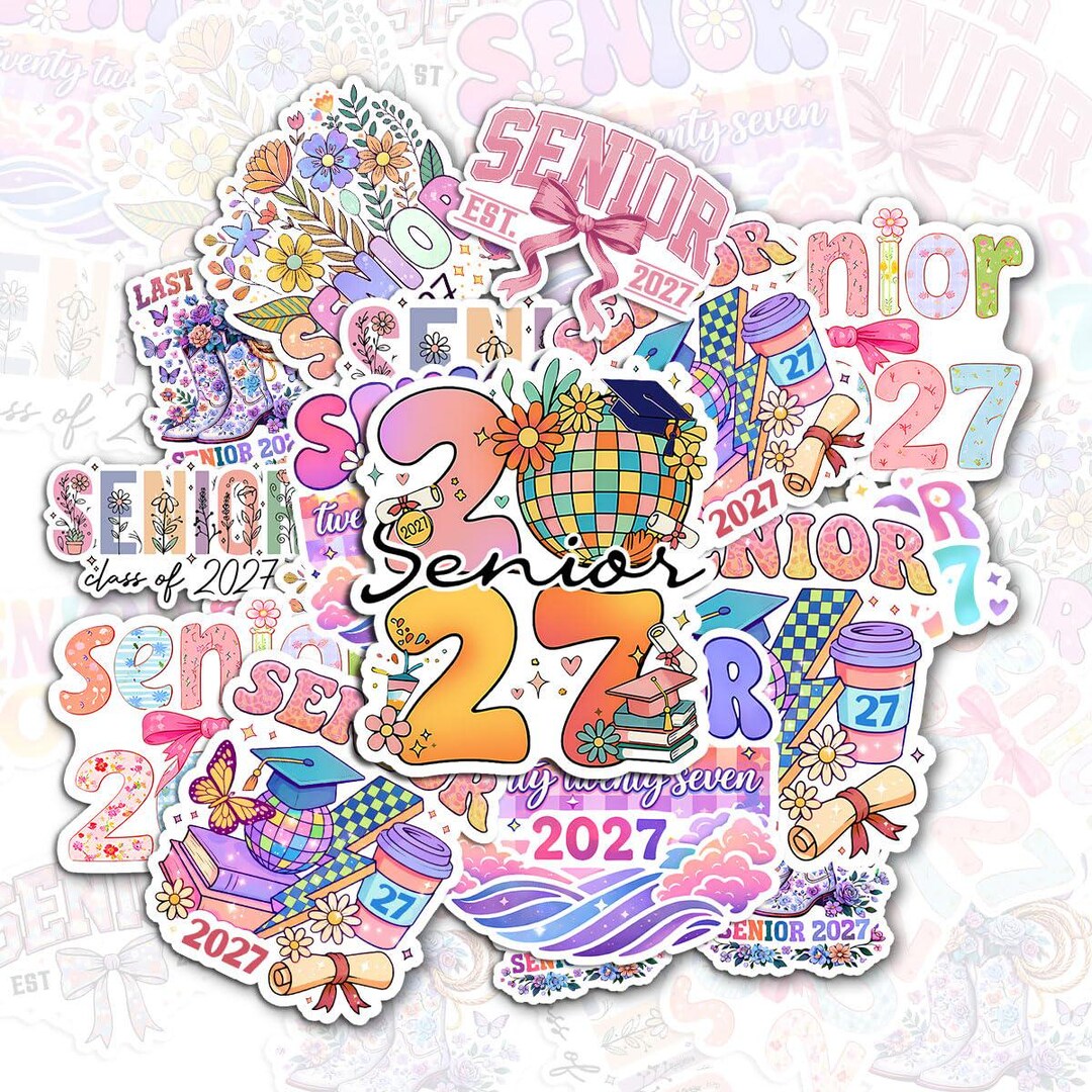 10 Pcs Senior 2027 Stickers Pack, Cute Class of 2027 Graduation Decals ...