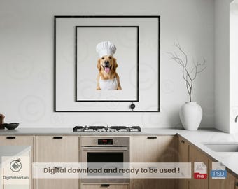 Maqueta de cocina escandinava: Marco para decoración de pared (descarga digital PNG y PSD)