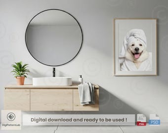 Maqueta de baño escandinavo: Marco decorativo (descarga digital PNG y PSD)